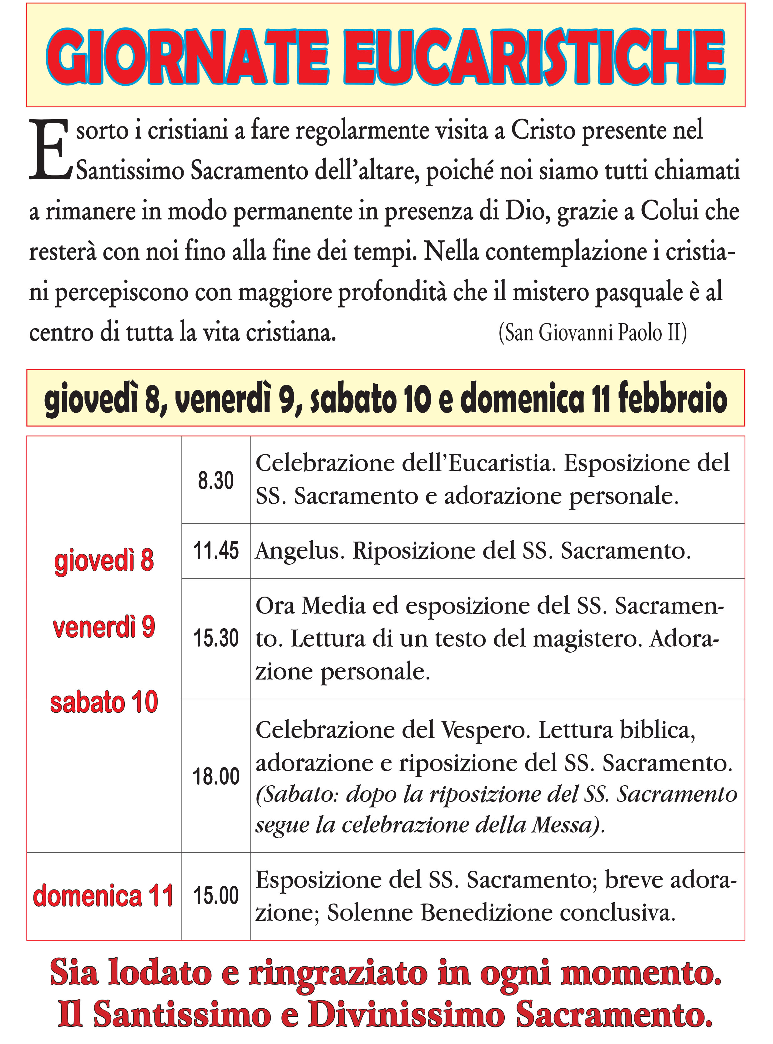 Giornate Eucaristiche 2018