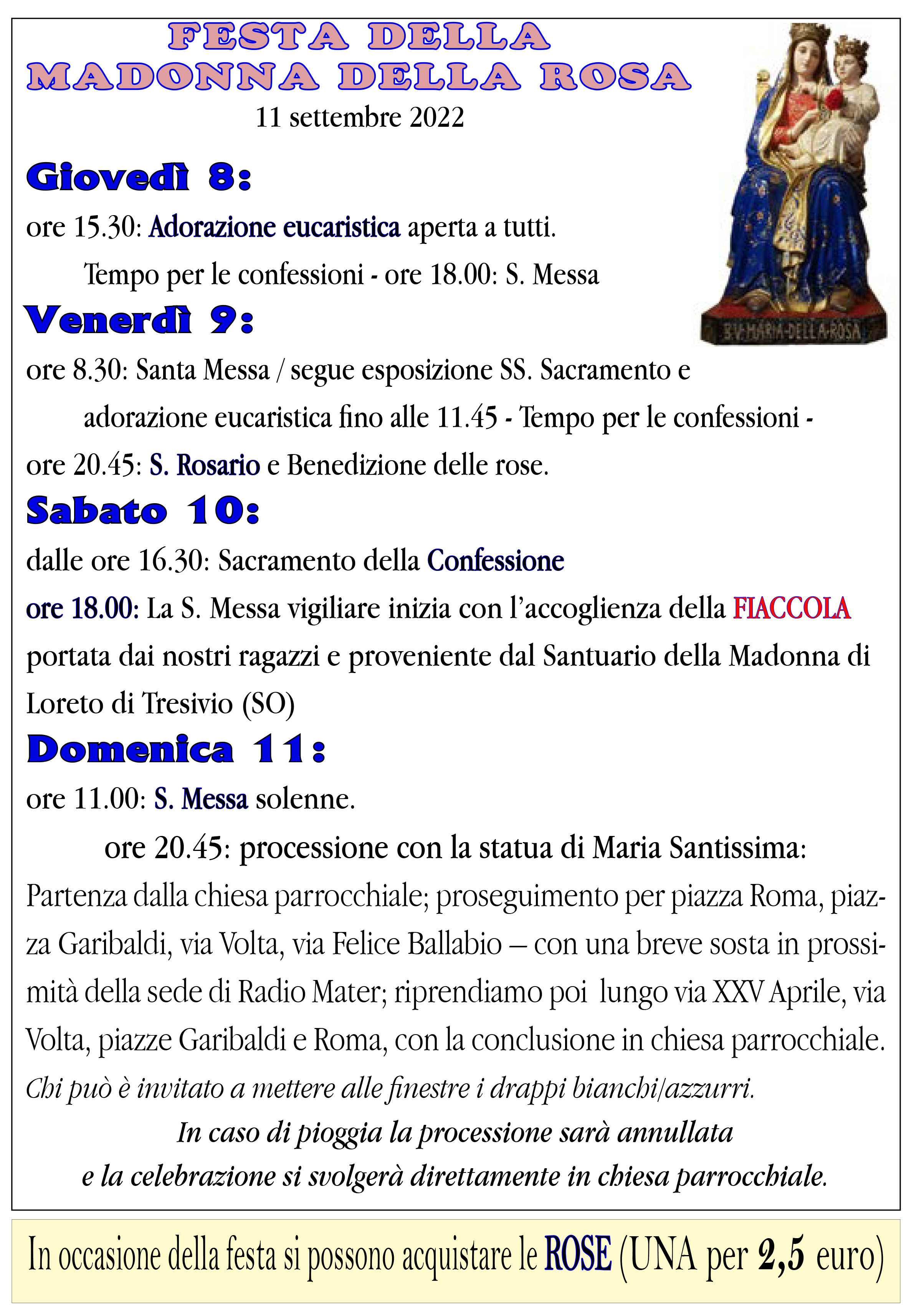 Festa Madonna della Rosa 2022