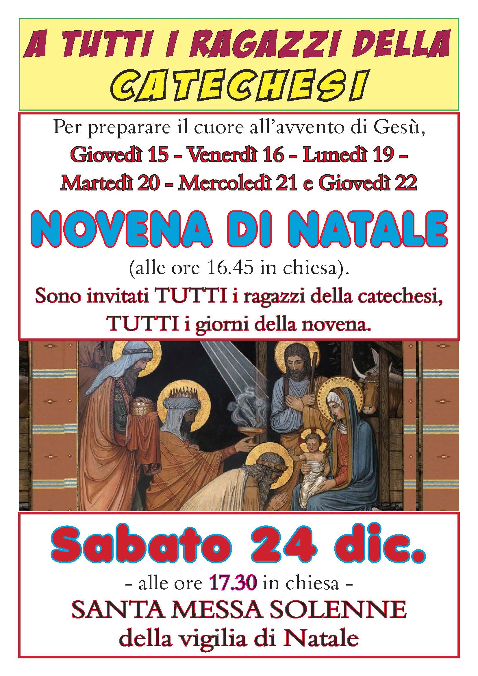 Volantino Novena e Messa vigilia natale 2016