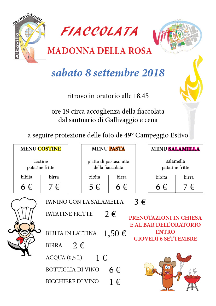 grigliata fiaccolata madonna della rosa 2018