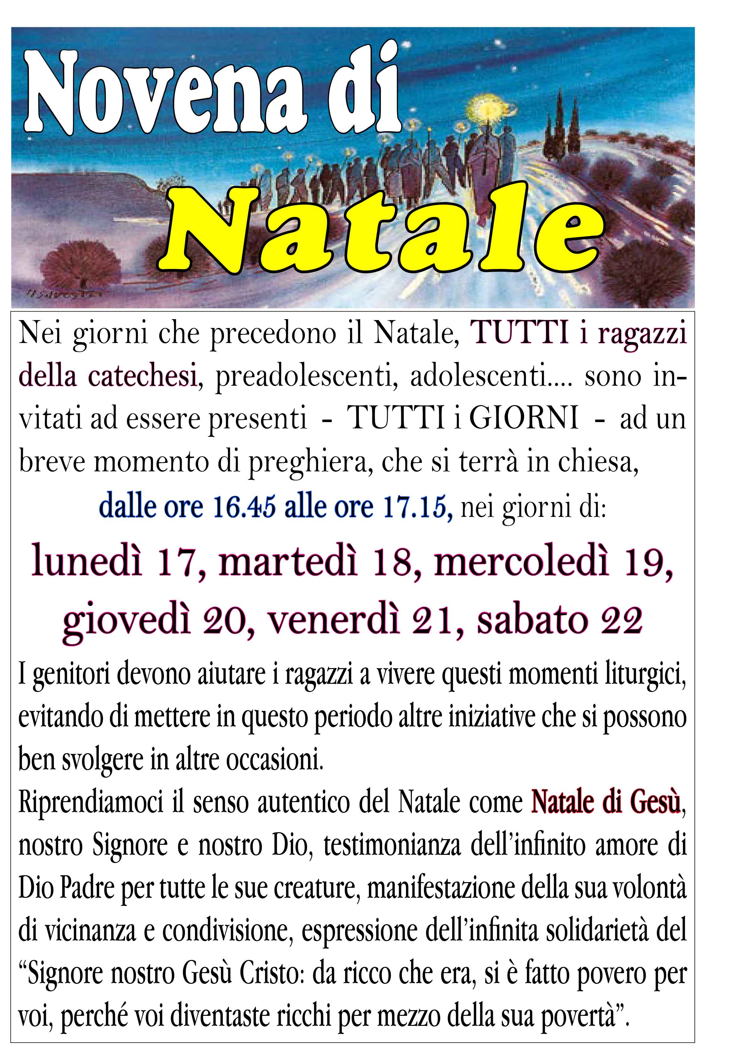Manifesto Novena ragazzi