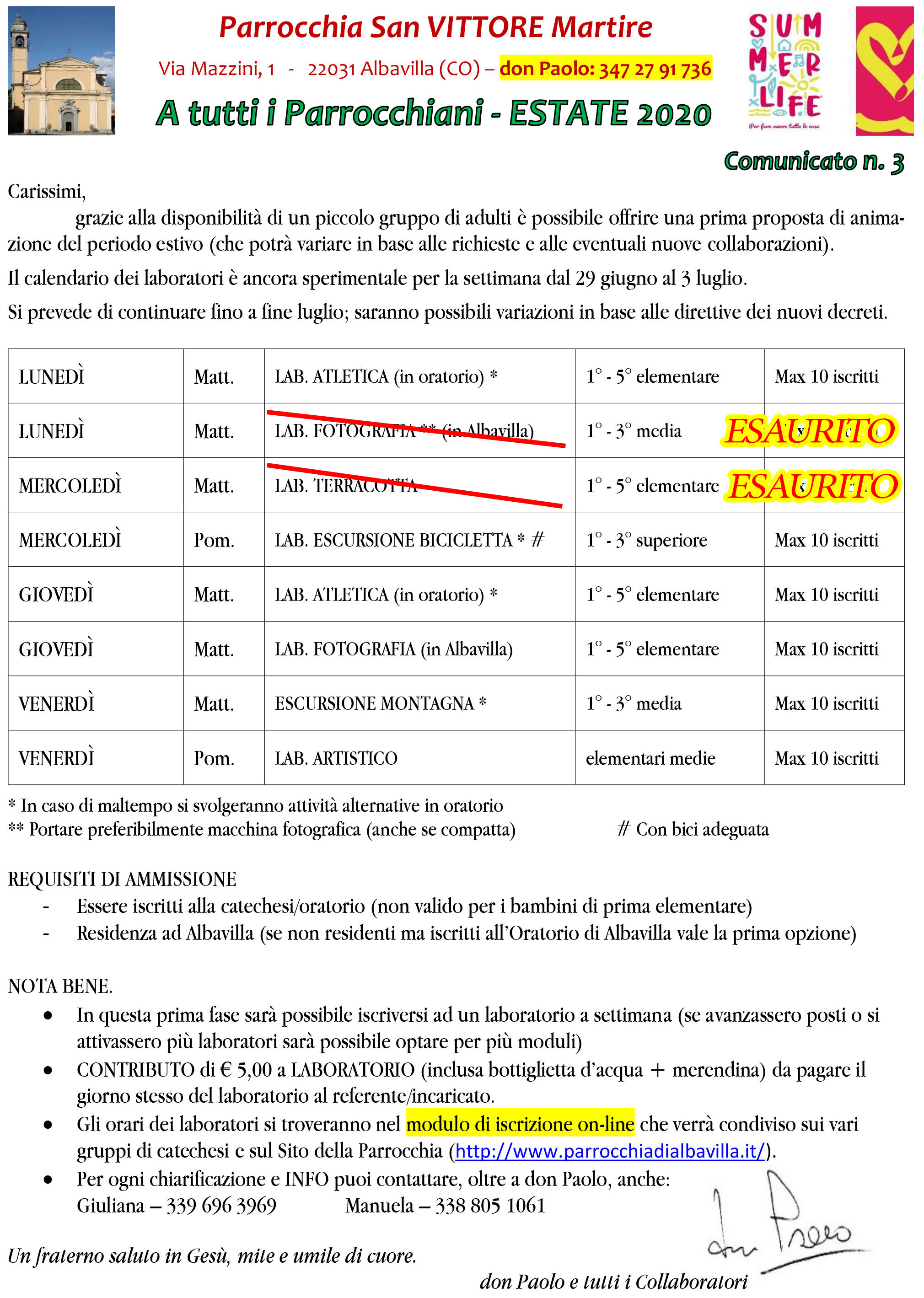 Avviso Estate 2020 n3 AGGIORNAMENTO 01