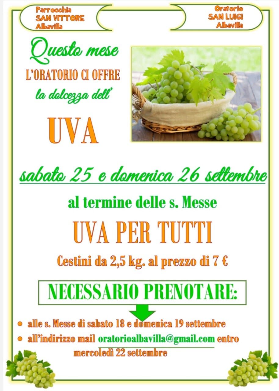 uva per tutti 25 26 sett 2021