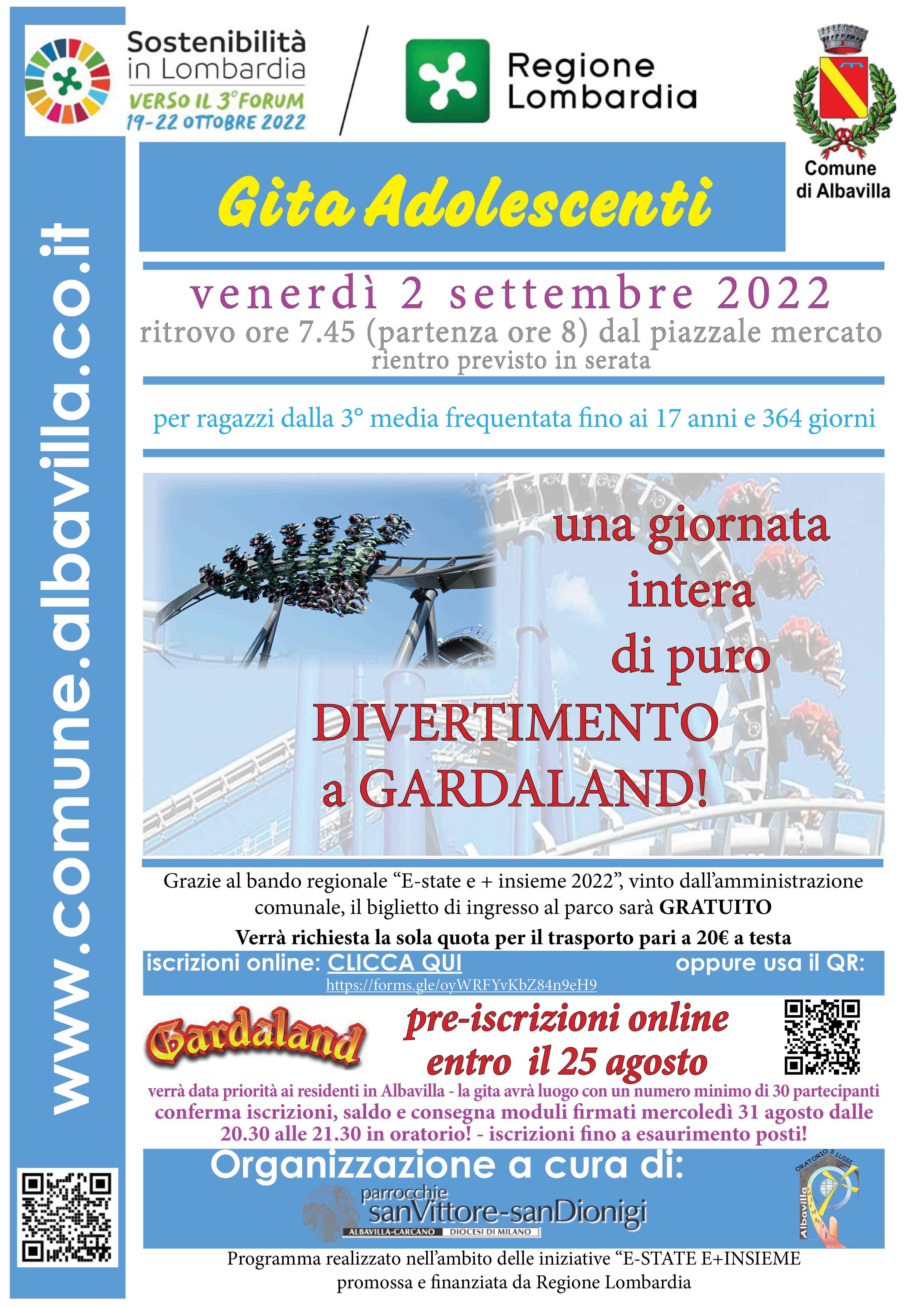 gita adolescenti 2 settembre 2022 GARDALAND
