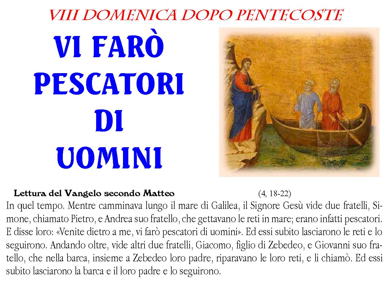 08 dopo pentecoste anno A 2017